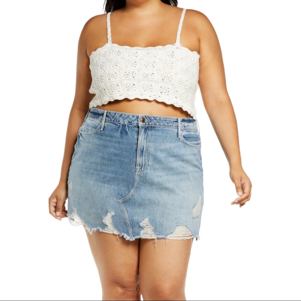 BP Crochet Crop Top Camisole in Ivory (XL)